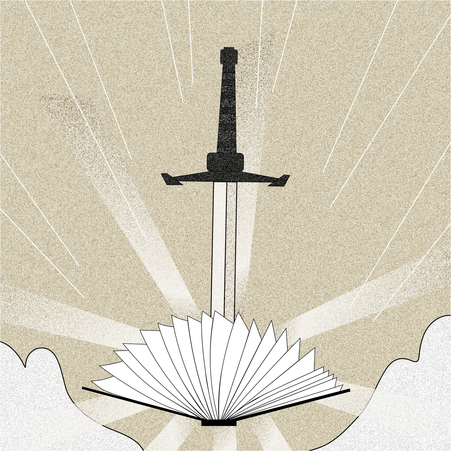 Sword with Bible rays illustration